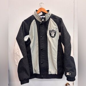 Vintage Starter Las Vegas Raiders Men’s Black & White Medium Jacket 90s Sports